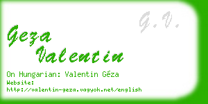 geza valentin business card