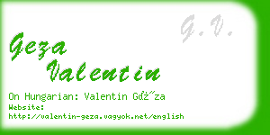 geza valentin business card